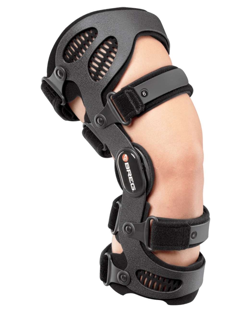 Bregg Adjustable Black Hinged Knee Brace for Women for ACL, MCL, LCL - LEFT side
